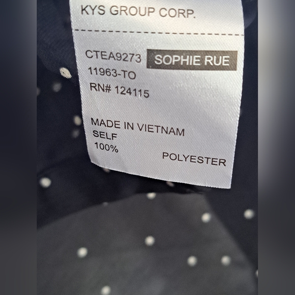 Sophie Rue Sheer Blouse Buttons, Polka Dots Sz Small #New - Picture 6 of 7